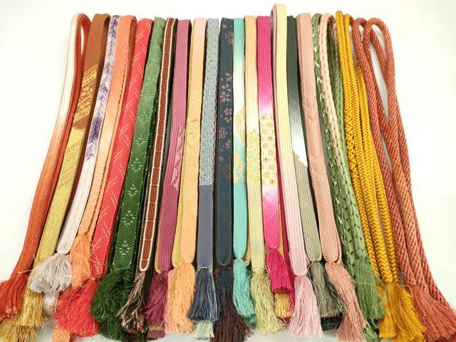 平和屋着物●和装小物　帯締め20本セット　高麗組　唐組　笹浪組　金糸　逸品　CAAZ6256ju