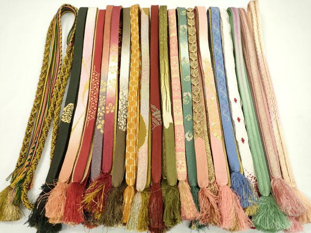 平和屋着物●和装小物　帯締め20本セット　高麗組　亀甲組　金糸　未使用あり　逸品　CAAZ6281ju