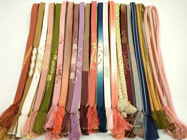 平和屋着物●和装小物　帯締め20本セット　高麗組　亀甲組　礼装用　奈良組　畝組　大和組　金糸　逸品　CAAZ6285ju