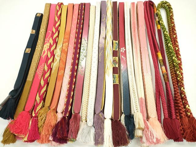 平和屋着物●和装小物　帯締め20本セット　高麗組　礼装用　笹浪組　大和組　鴨川組　金糸　長尺あり　逸品　CAAZ6290ju