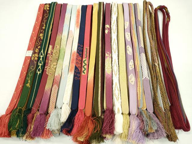 平和屋着物●和装小物　帯締め20本セット　高麗組　浮き目絡み　礼装用　丸組　金銀糸　未使用あり　逸品　CAAZ6292ju