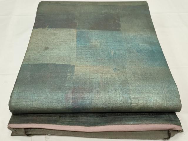 平和屋着物●全通柄袋帯　紬地　霞文　引箔　正絹　逸品　未使用　CAAZ6428dy