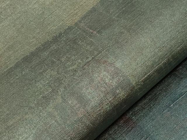 平和屋着物○全通柄袋帯 紬地 霞文 引箔 正絹 逸品 未