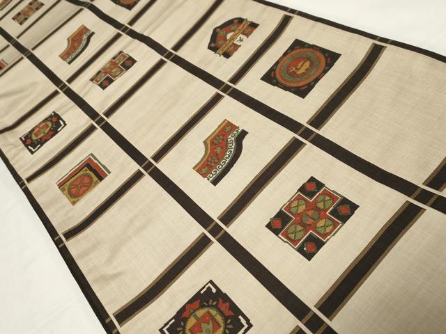 平和屋着物○名門木屋太 今河織物 六通柄袋帯 市松吉祥