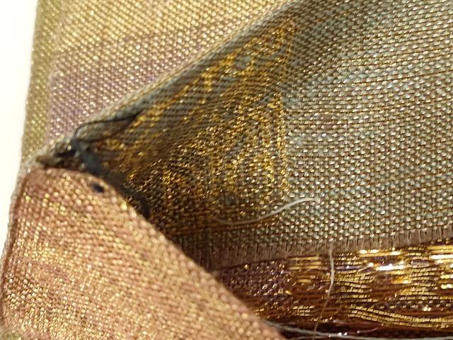 平和屋着物○西陣図案家 徳田義三 六通柄袋帯 紬地