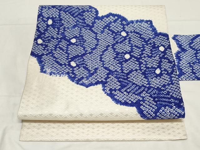 平和屋着物●九寸名古屋帯　絞り　花尽し文　正絹　逸品　未使用　CAAZ6486dy