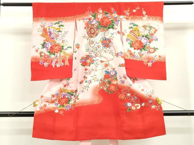平和屋着物[]お宮参り　女の子　祝着　産着　初着　のしめ　鼓吉祥草花文　暈し染め　金彩　逸品　CAAZ7060ze 14,040円