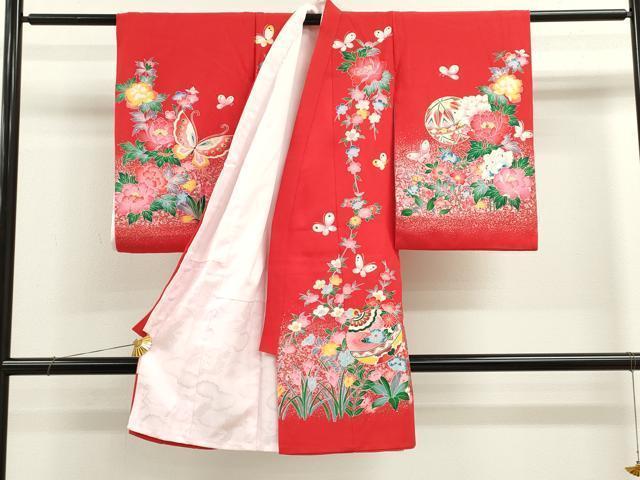 平和屋着物[]お宮参り 女の子 祝着 産着 初着 のしめ 花車 鈴