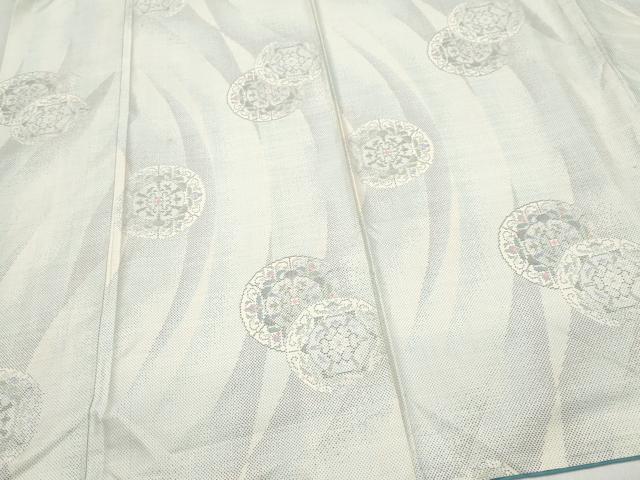 平和屋着物●本場大島紬　白大島　9マルキ　絵皿花文　正絹　逸品　CAAZ8005vf 平和屋着物○本場大島紬 白大島 9マルキ 絵皿花文 正絹 逸品