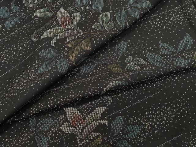 平和屋着物●本場大島紬　9マルキ　草花文　正絹　逸品　CAAZ8014vf