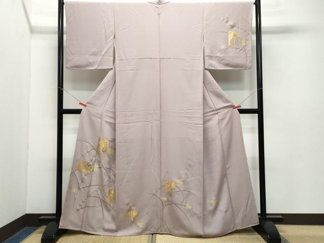 平和屋着物●訪問着　竹屋町刺繍　色紙休み鳥花唐草文　金彩　正絹　逸品　CAAZ8018vf