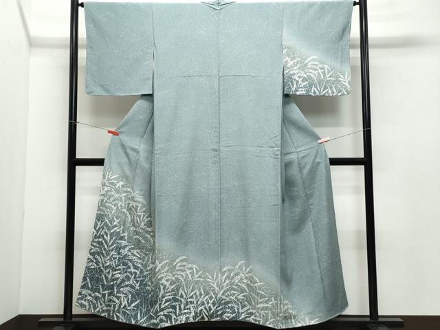 平和屋着物●訪問着　ろうけつ染め　枝葉文　たたき染め　正絹　逸品　CAAZ8019vf