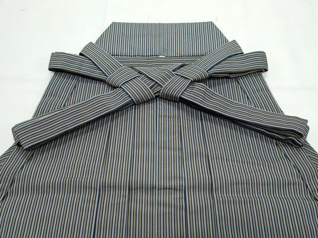 平和屋着物●男性　行灯袴　作家物　本草木染　鶴城平　間道　正絹　逸品　CAAZ8034vf 平和屋着物○男性 行灯袴 作家物 本草木染 鶴城平 間道 正絹