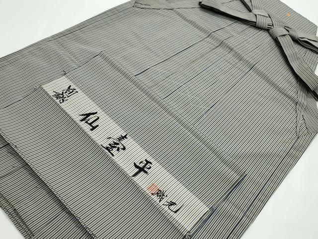 平和屋着物●男性　行灯袴　作家物　仙臺平　間道　間道　正絹　逸品　CAAZ8035vf