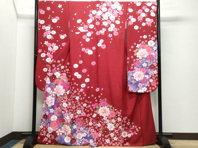 平和屋着物●豪華振袖　刺繍　毬花文　銀通し地　正絹　逸品　CAAZ8057vf