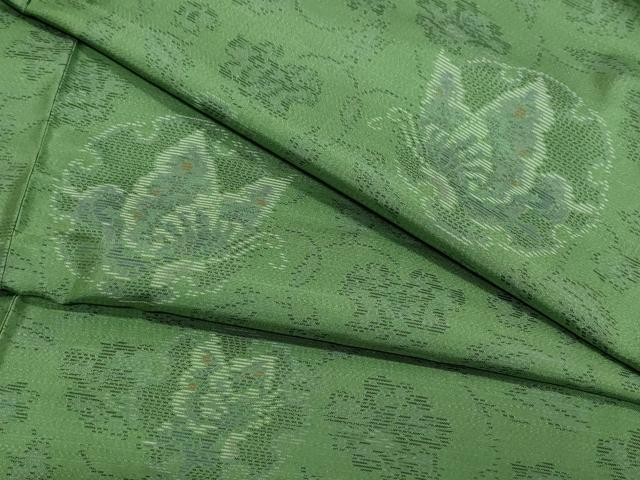 平和屋着物●本場大島紬　雪輪花蝶唐草文　ほていや扱い　ロング丈　正絹　逸品　未使用　CAAZ8064vf