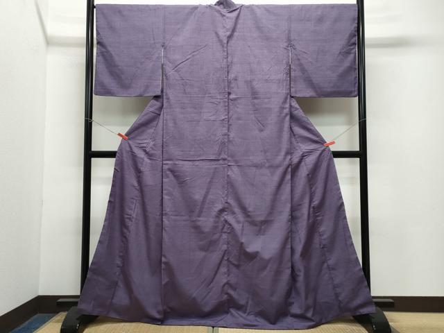 平和屋着物○上質な紬 色無地 滅紫色 正絹 逸品 CAAZ8094vf 紬