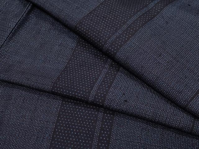 平和屋着物●結城紬　100亀甲　間道　正絹　逸品　CAAZ8098vf