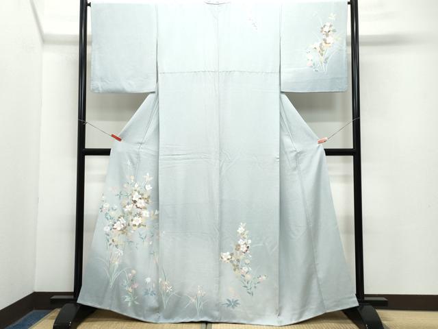 平和屋着物●訪問着　友禅　草花文　暈し染め　正絹　逸品　CAAZ8105vf