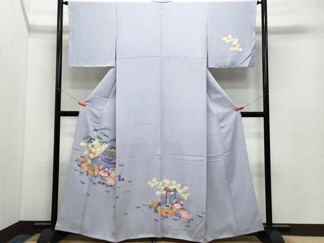 平和屋着物●本加賀友禅作家　志田弘子　訪問着　風景草花文　正絹　逸品　CAAZ8106vf