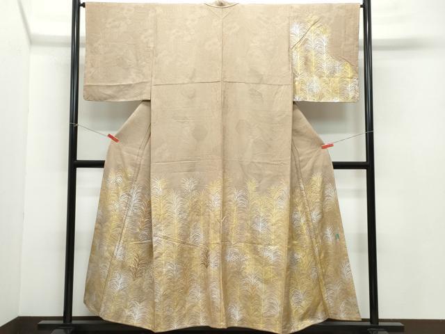 平和屋着物●訪問着　作家物　刺繍　草木文　金銀彩　正絹　逸品　CAAZ8120vf