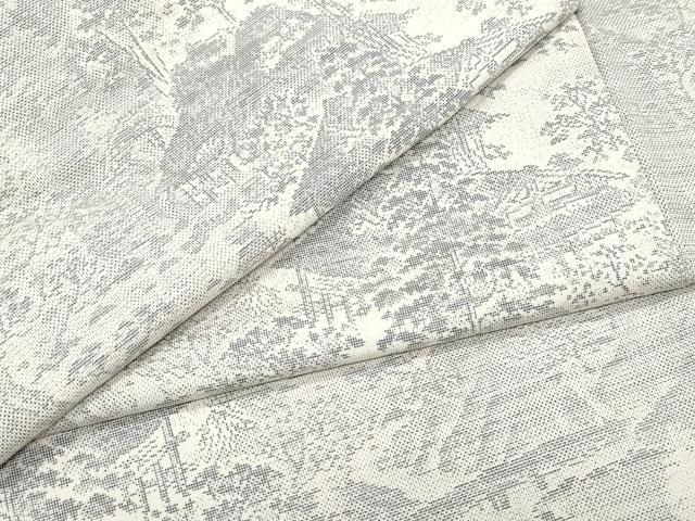 平和屋着物●都喜ヱ門　本場大島紬　白大島　9マルキ　風景草木文　藤絹織物謹製　正絹　逸品　CAAZ8192vf