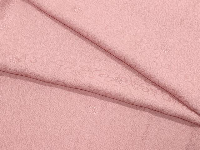 平和屋着物●上質な色無地　花唐草地紋　桃色　正絹　逸品　CAAZ8209vf