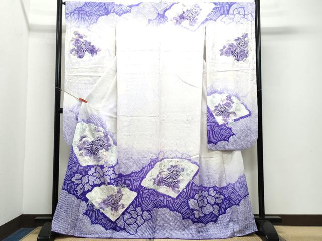 平和屋着物●豪華振袖　駒刺繍　絞り　菊　銀彩　やまと誂製　正絹　逸品　CAAZ8226vf
