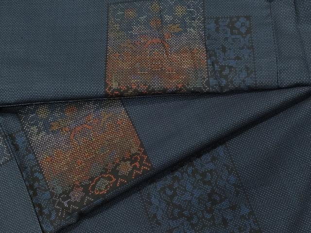 平和屋着物●本場大島紬　7マルキ　色紙吉祥花文　正絹　逸品　CAAZ8233vf