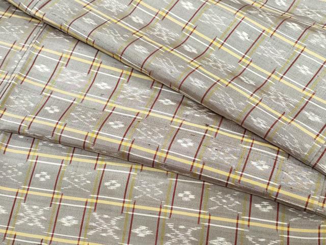 平和屋着物●本場琉球絣　紬　吉祥文　正絹　逸品　CAAZ8263vf