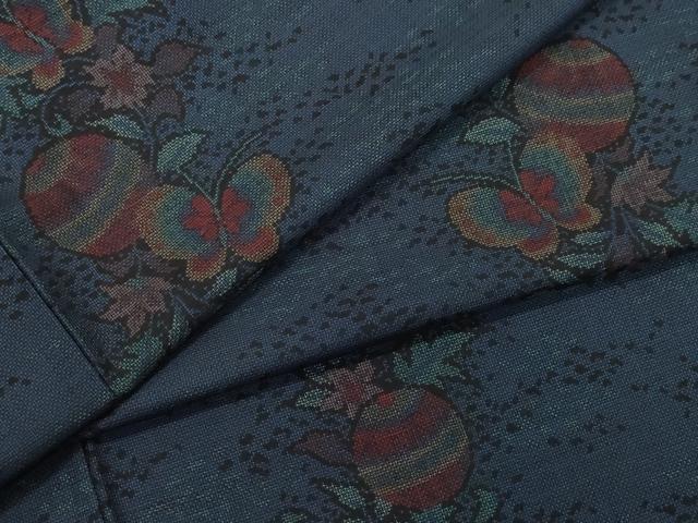 平和屋着物●本場大島紬　9マルキ　花蝶毬文　正絹　逸品　CAAZ8275vf