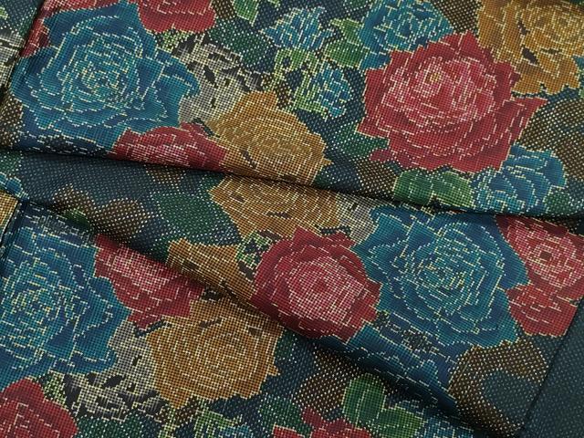 平和屋着物●本場大島紬　7マルキ　薔薇　正絹　逸品　未使用　CAAZ8304vf