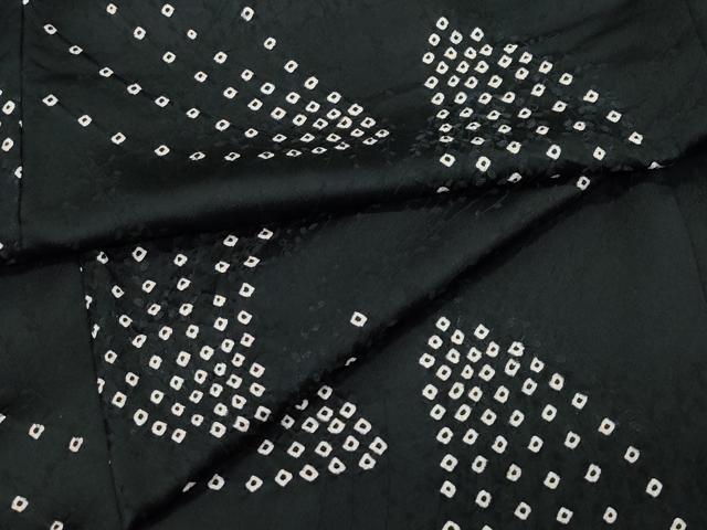 平和屋着物●上質な小紋　絞り　吉祥文　黒地　正絹　逸品　CAAZ8352vf