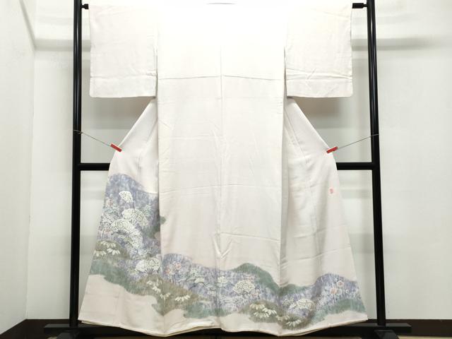 平和屋着物●十日町　名門　滝泰謹製　色留袖　絞り　扇面松花文　金銀彩　大丸扱い　正絹　逸品　CAAZ8379vf