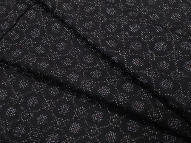 平和屋着物●結城紬　80亀甲　吉祥花文　正絹　逸品　CAAZ8385vf