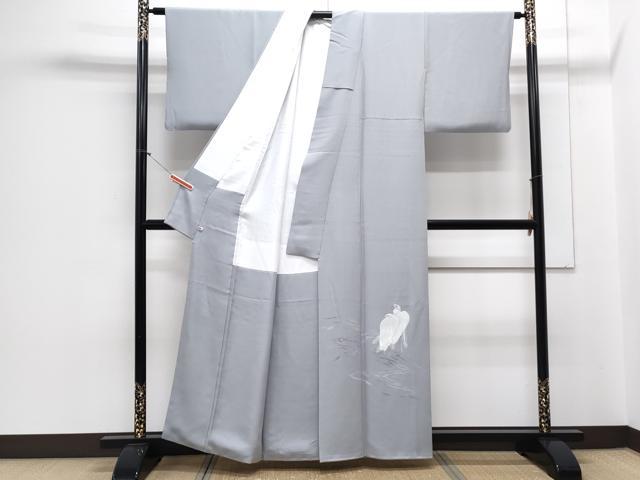 平和屋着物●東京友禅　菅有鬼一　色留袖　白鷺　さが美扱い　正絹　逸品　CAAZ8802th 平和屋着物○東京友禅 菅有鬼一 色留袖 白鷺 さが美扱い 正絹