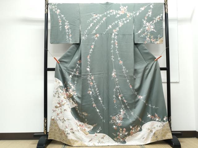 平和屋着物●訪問着　舟花文　金彩　正絹　逸品　CAAZ8807th