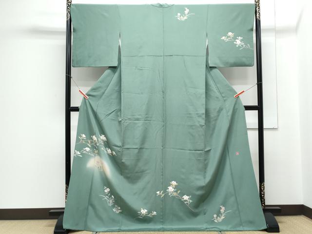 平和屋着物●訪問着　友禅　作家物　蛍暈し　草花文　正絹　逸品　CAAZ8811th