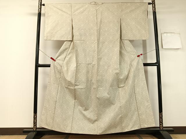 平和屋着物○本場白大島紬 7マルキ 麻の葉文様 正絹 逸品 CAAZ9995vp