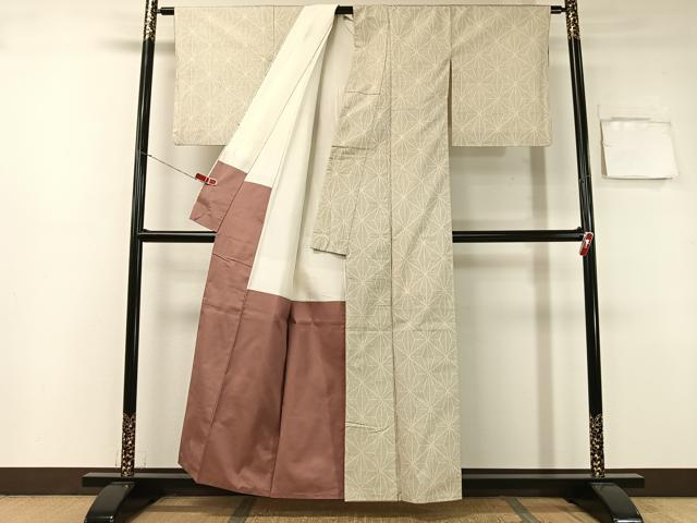 平和屋着物○本場白大島紬 7マルキ 麻の葉文様 正絹 逸品 CAAZ9995vp