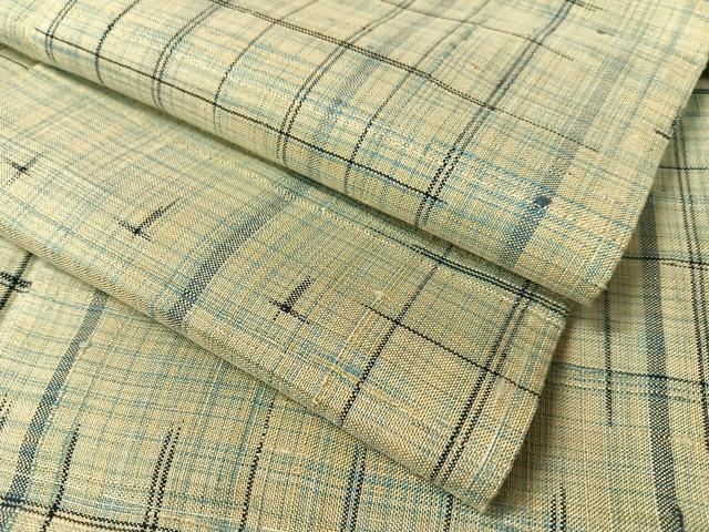 平和屋着物●上質な紬  変わり格子　鈴乃屋扱い　正絹　逸品　未使用　CAAZ9996vp