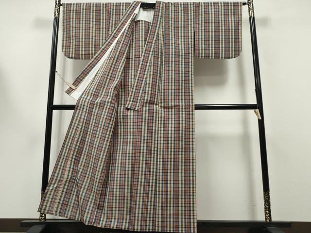 平和屋着物∴夏物　浴衣　阿波しじら織　格子柄　綿　逸品　CABA0403ng 平和屋着物∴夏物 浴衣 阿波しじら織 格子柄 綿 逸品 CABA0403ng