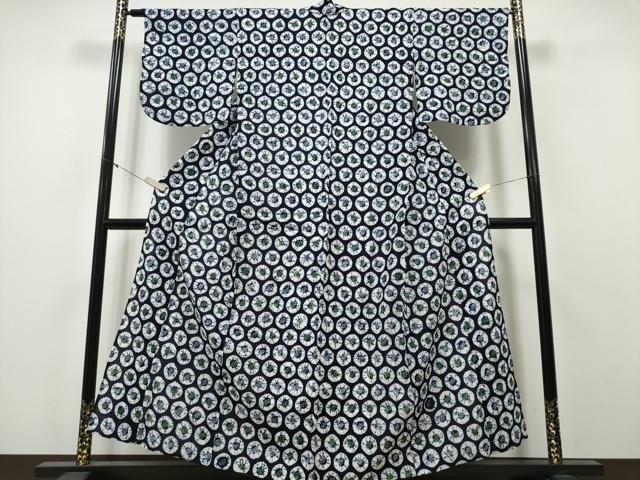 平和屋着物∴夏物　浴衣　有松鳴海絞り　吉祥丸文　綿　逸品　CABA0412ng