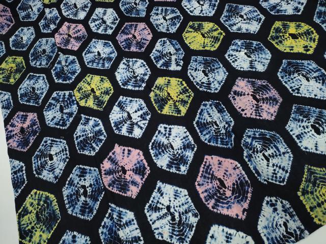 平和屋着物∴夏物 浴衣 有松鳴海絞り 亀甲文 綿 逸品 CABA0413ng