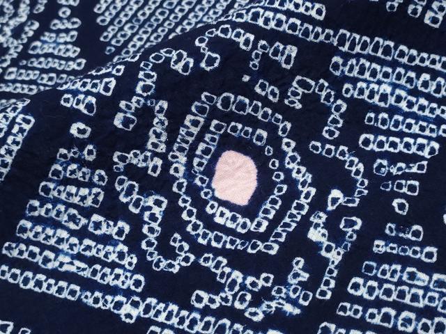 平和屋着物∴夏物 浴衣 有松鳴海絞り 亀甲花文 綿 逸品 CABA0430ng