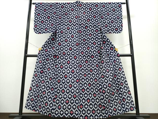 平和屋着物∴夏物 浴衣 有松鳴海絞り 花菱繋ぎ 綿 逸品 CABA0485ng