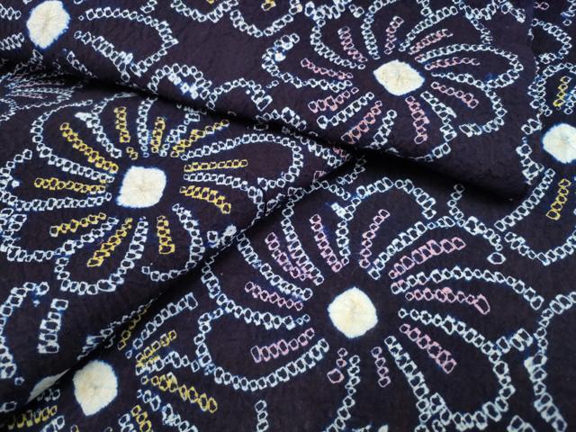 平和屋着物∴夏物　浴衣　有松鳴海絞り　舞菊尽くし　綿　逸品　CABA0637ng