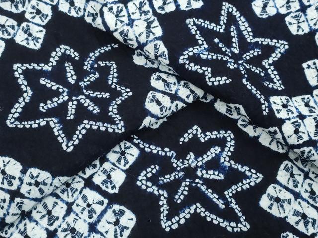 平和屋着物∴夏物　浴衣　有松鳴海絞り　蜘蛛絞り　舞葉文　綿　逸品　CABA0676ng