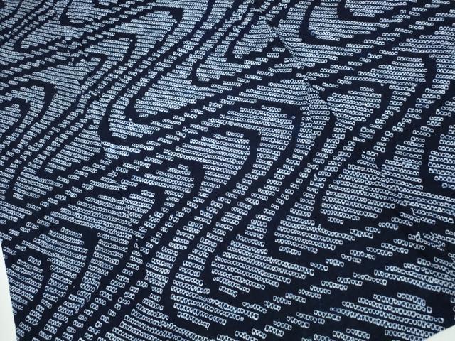 平和屋着物∴夏物　浴衣　有松鳴海絞り　流水文　綿　逸品　CABA0690ng 平和屋着物∴夏物 浴衣 有松鳴海絞り 流水文 綿 逸品 CABA0690ng