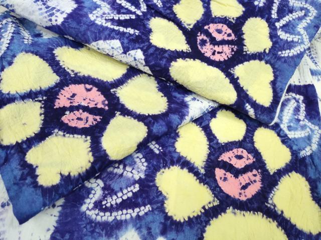 平和屋着物∴夏物　浴衣　有松鳴海絞り　流水牡丹　綿　逸品　CABA0696ng